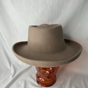 Gigi Pip Womens Emma Wide Brim Australian Wool Hat Size S/M 57 Beige